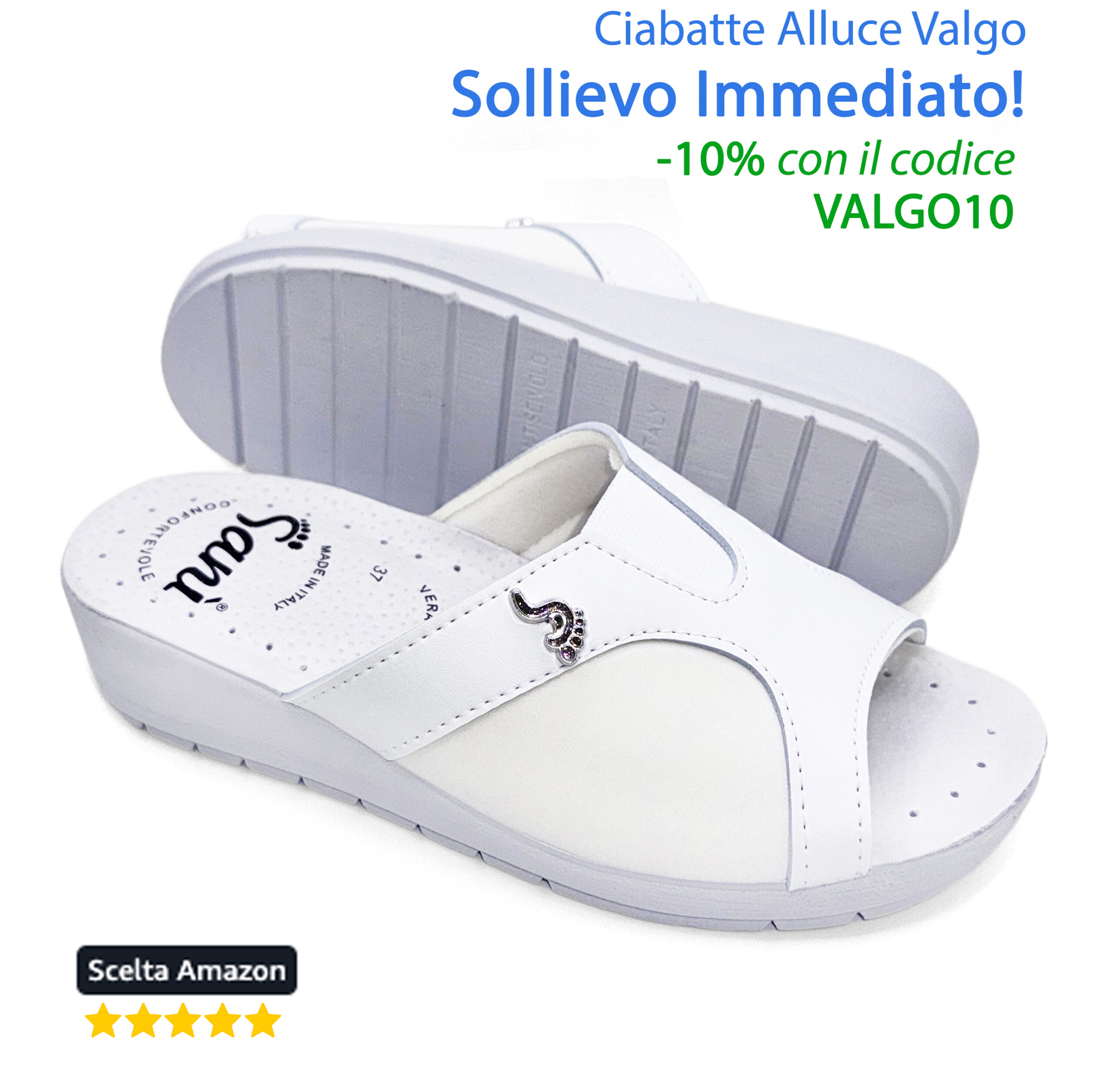 Ciabatta per Alluce Valgo – Bianco