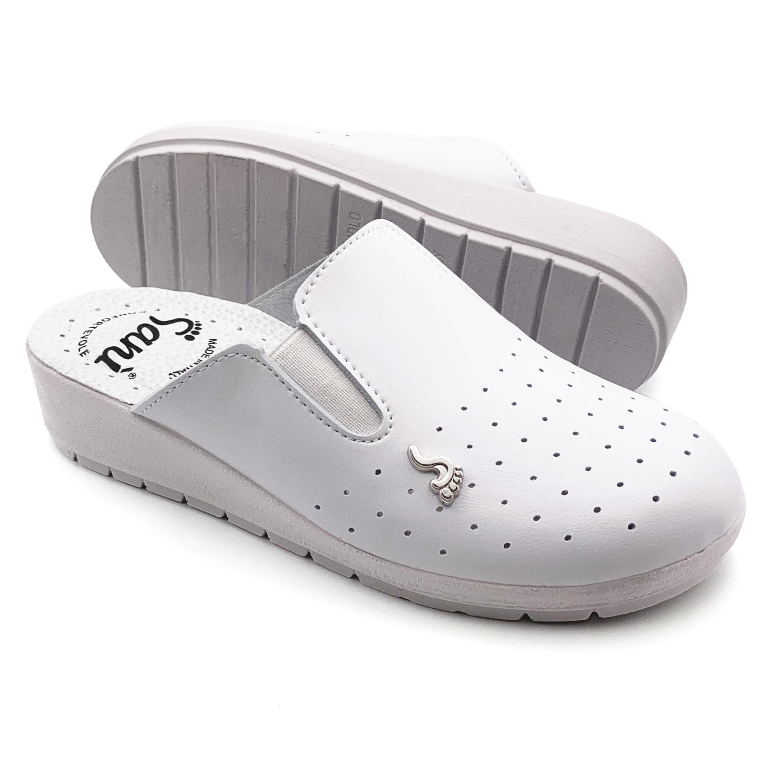 Ciabatta Donna con Elastici Integrati – Bianco