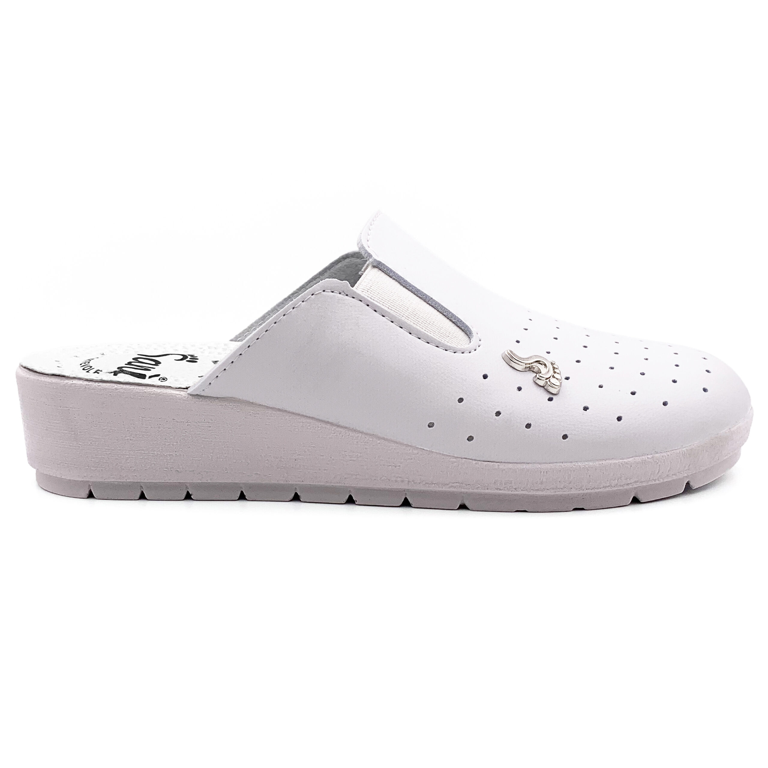 Ciabatta Donna con Elastici Integrati – Bianco