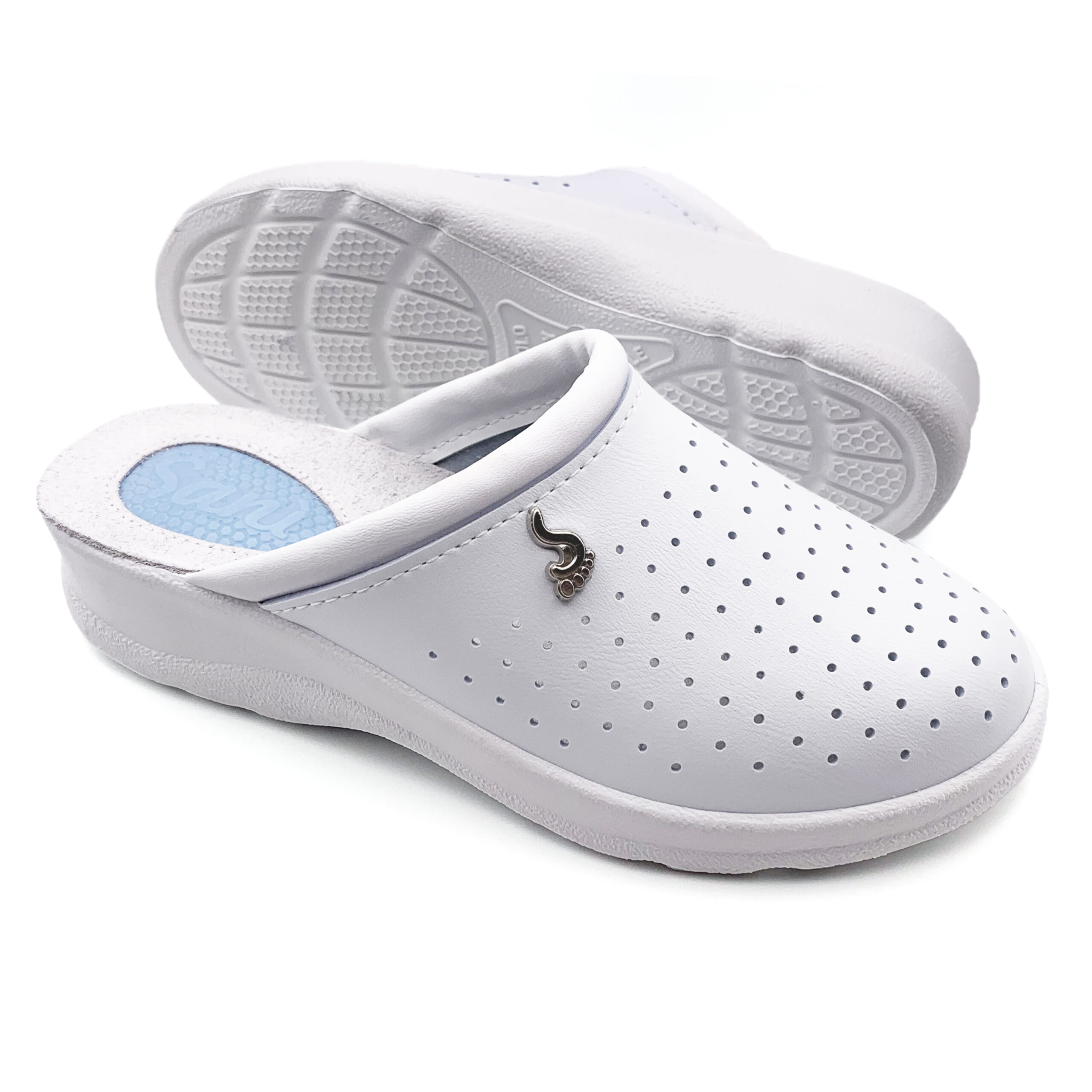 Ciabatta Donna con Gel sul Tallone – Bianco