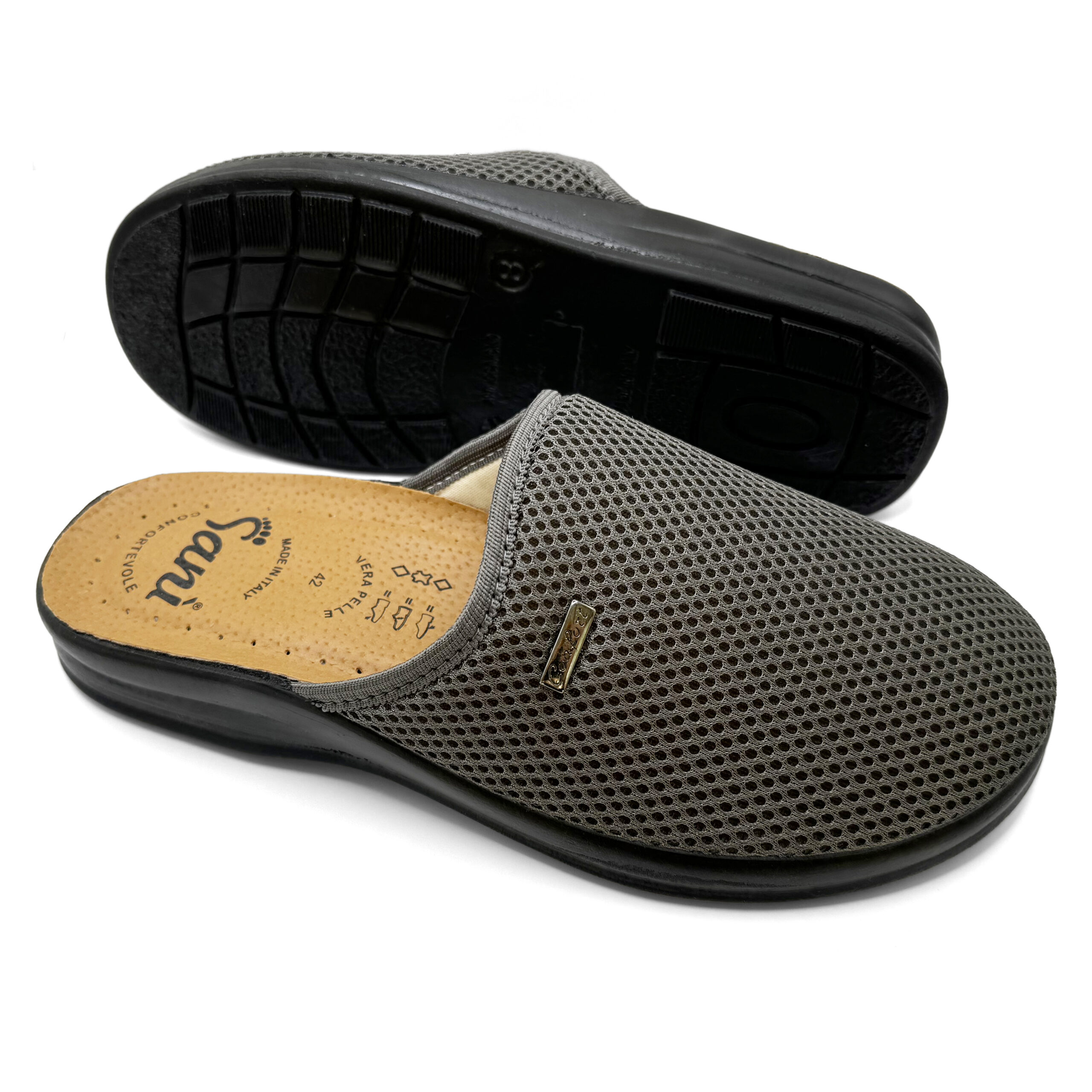 Pantofola Uomo con Tomaia in Rete 3D – Grigio