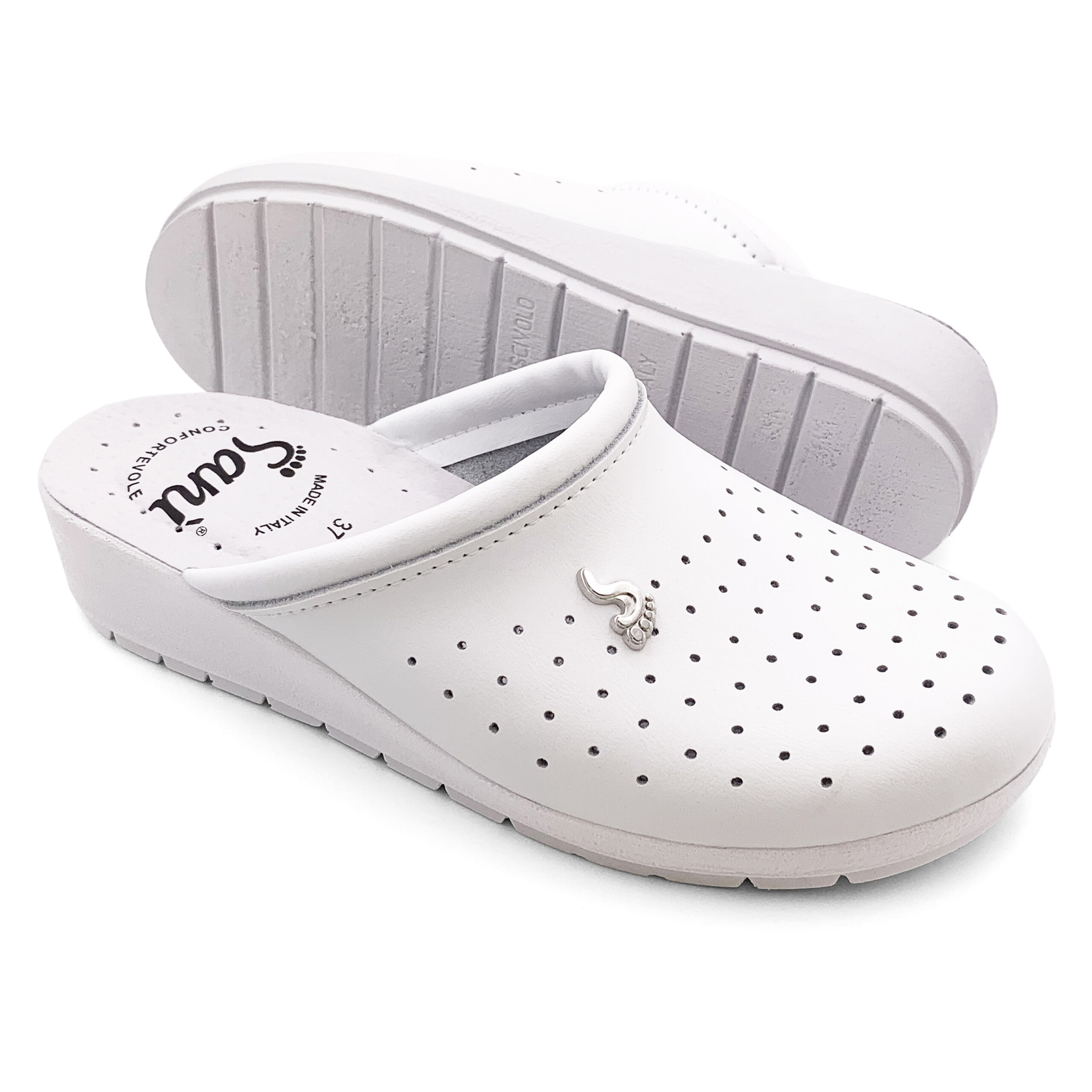 Ciabatta Donna in Vera Pelle – Bianco