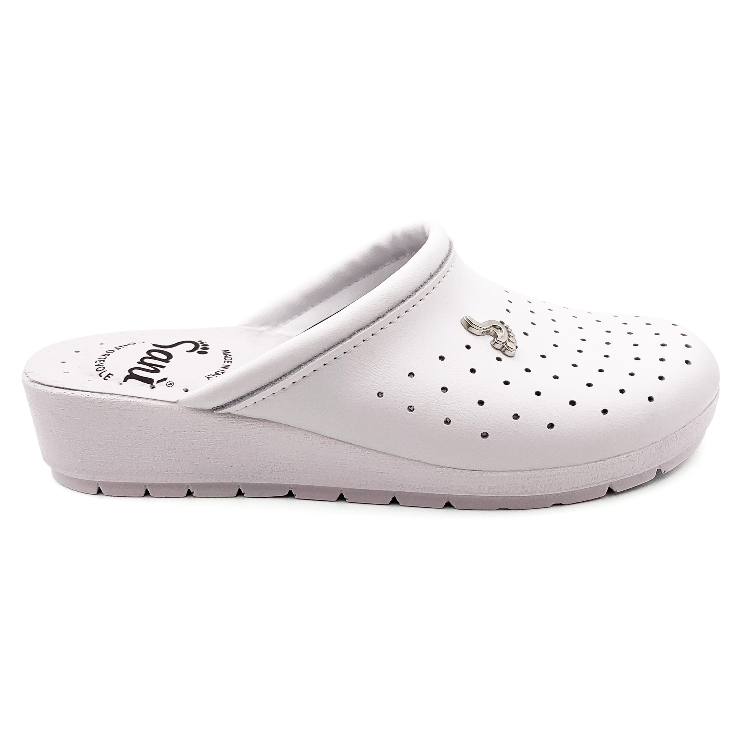 Ciabatta Donna in Vera Pelle – Bianco