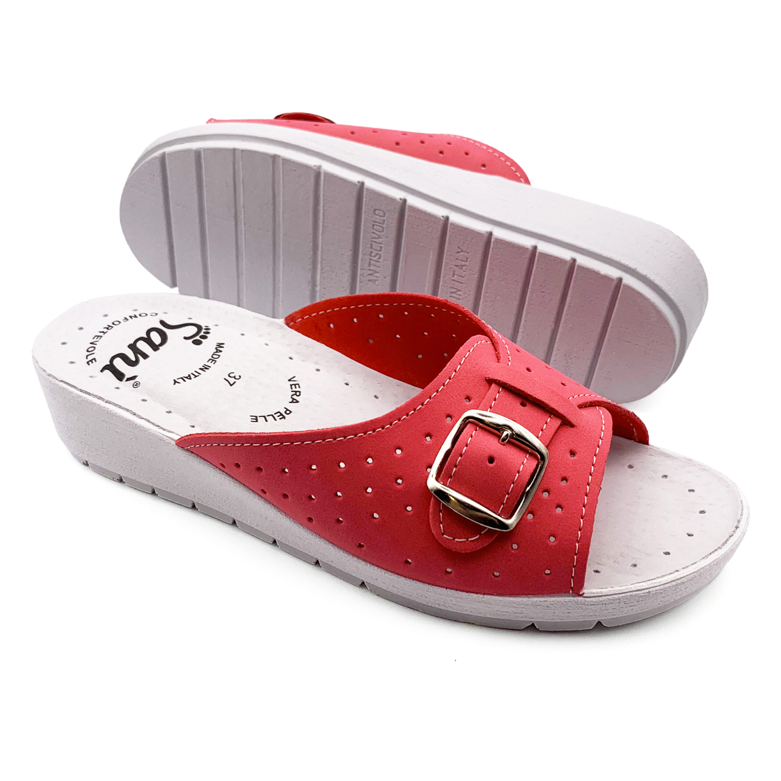 Ciabatta Donna Aperta con Fibbia Regolabile – Fucsia