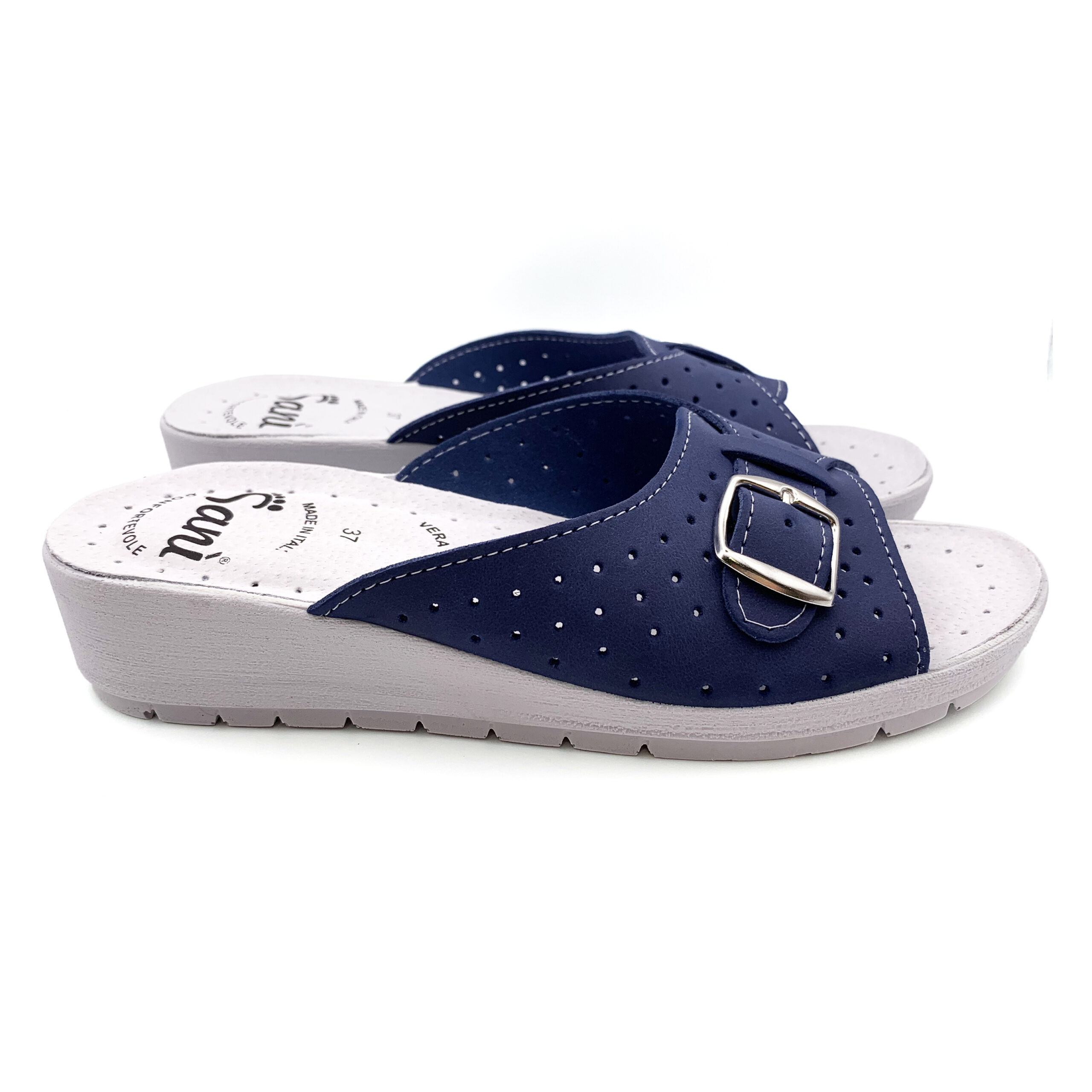 Ciabatta Donna Estiva Aperta con Fibbia Regolabile – Blu